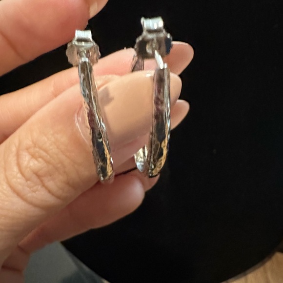 Elegant Silver Hoop Earrings - Picture 2 of 4